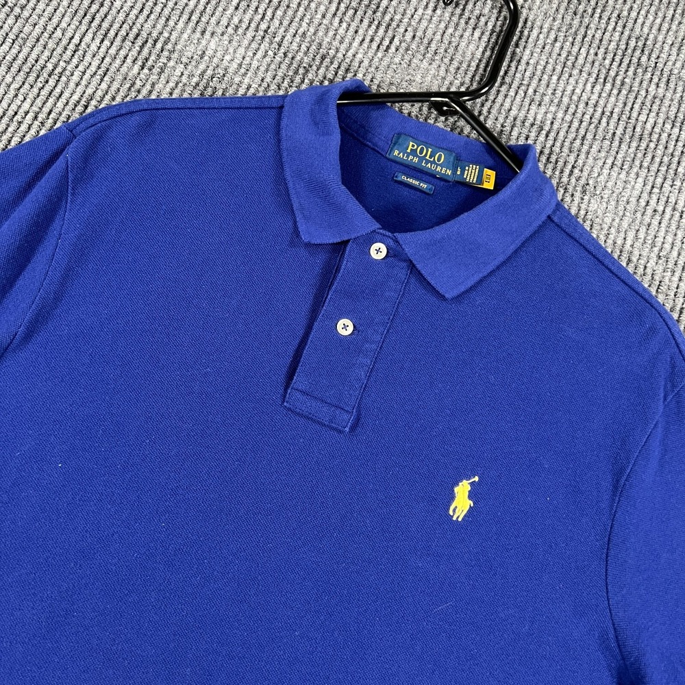Polo Ralph Lauren Shirt Mens Large Blue Short Sleeve Classic Fit Casual Golf